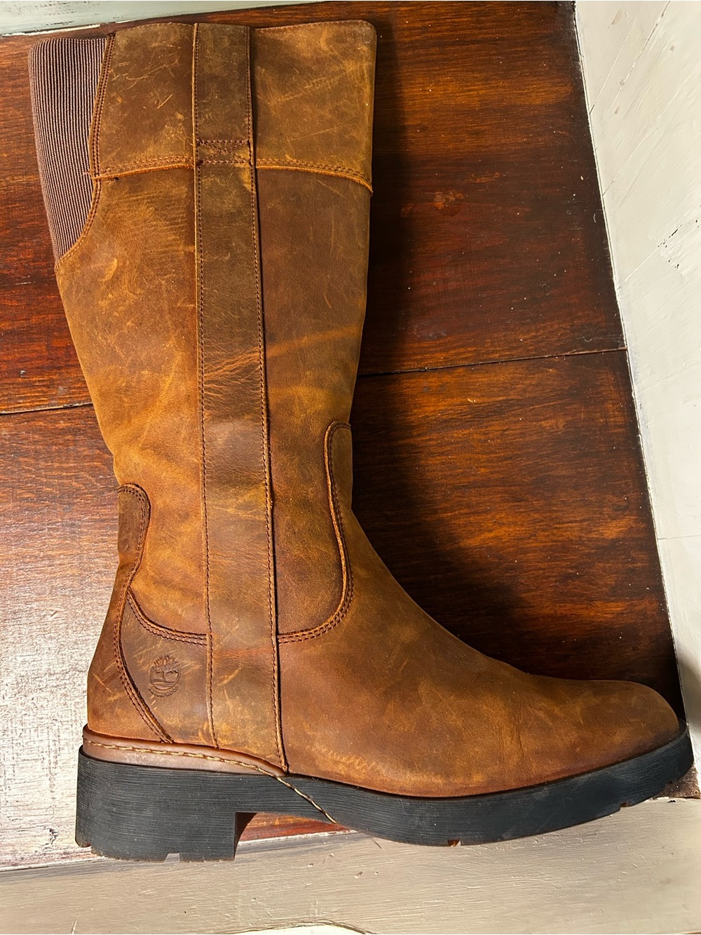 Timberland Rustic Brown Leather Mid-Calf Pull-On Boots